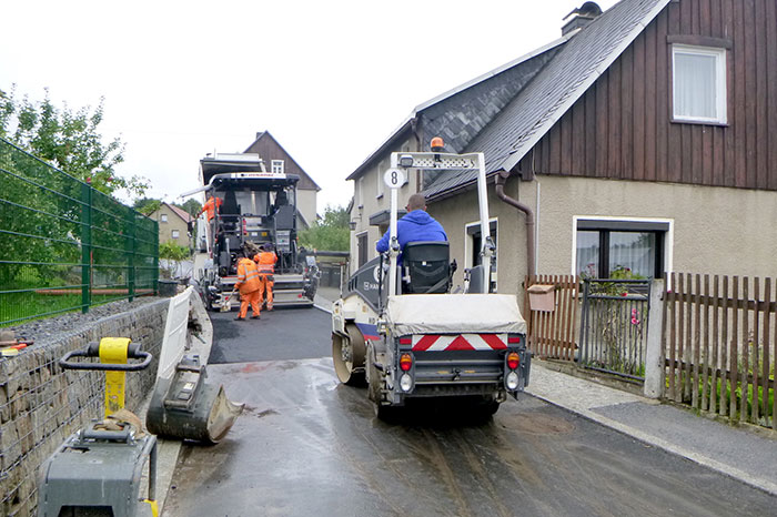 Asphalteinbau am 28. August 2023
