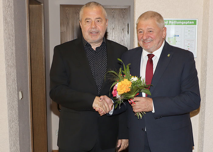 Landrat Michael Geisler und Bürgermeister Peter Mühle