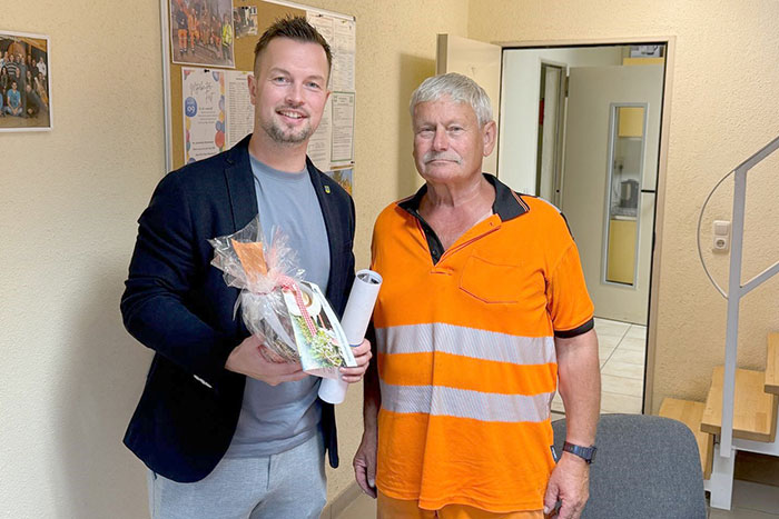 Bürgermeister Alexander Sachse (links) und Fred Rugies